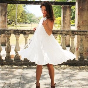 Zara Dotted Mesh Dress With Crochet Bib Fringe